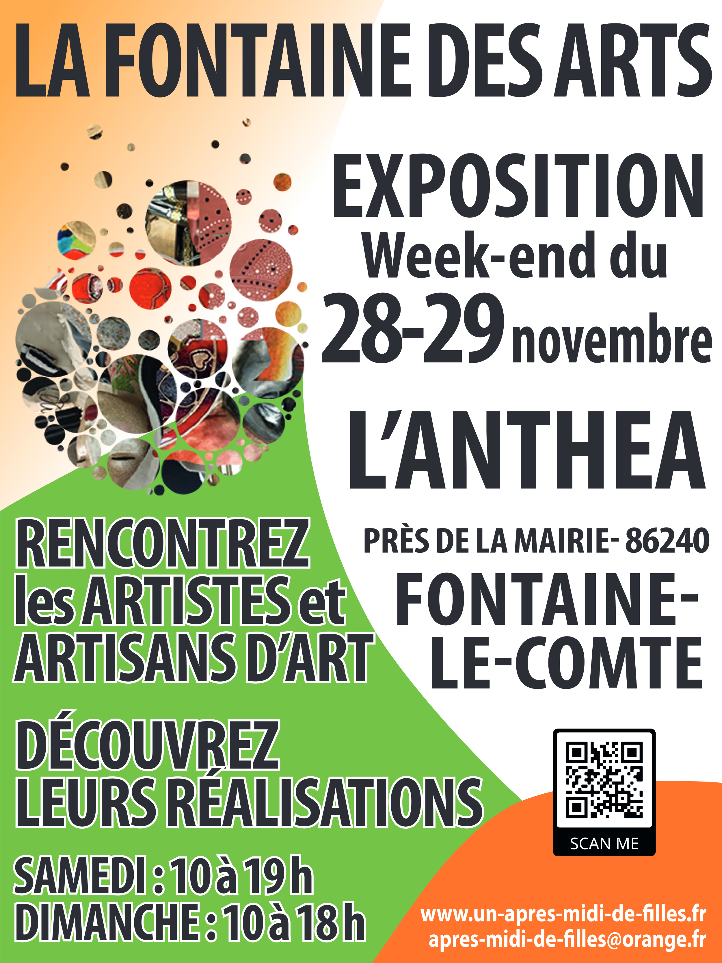 Fontaine des Arts exposition Fontaine le Comte 28 et 29 novembre 2026
